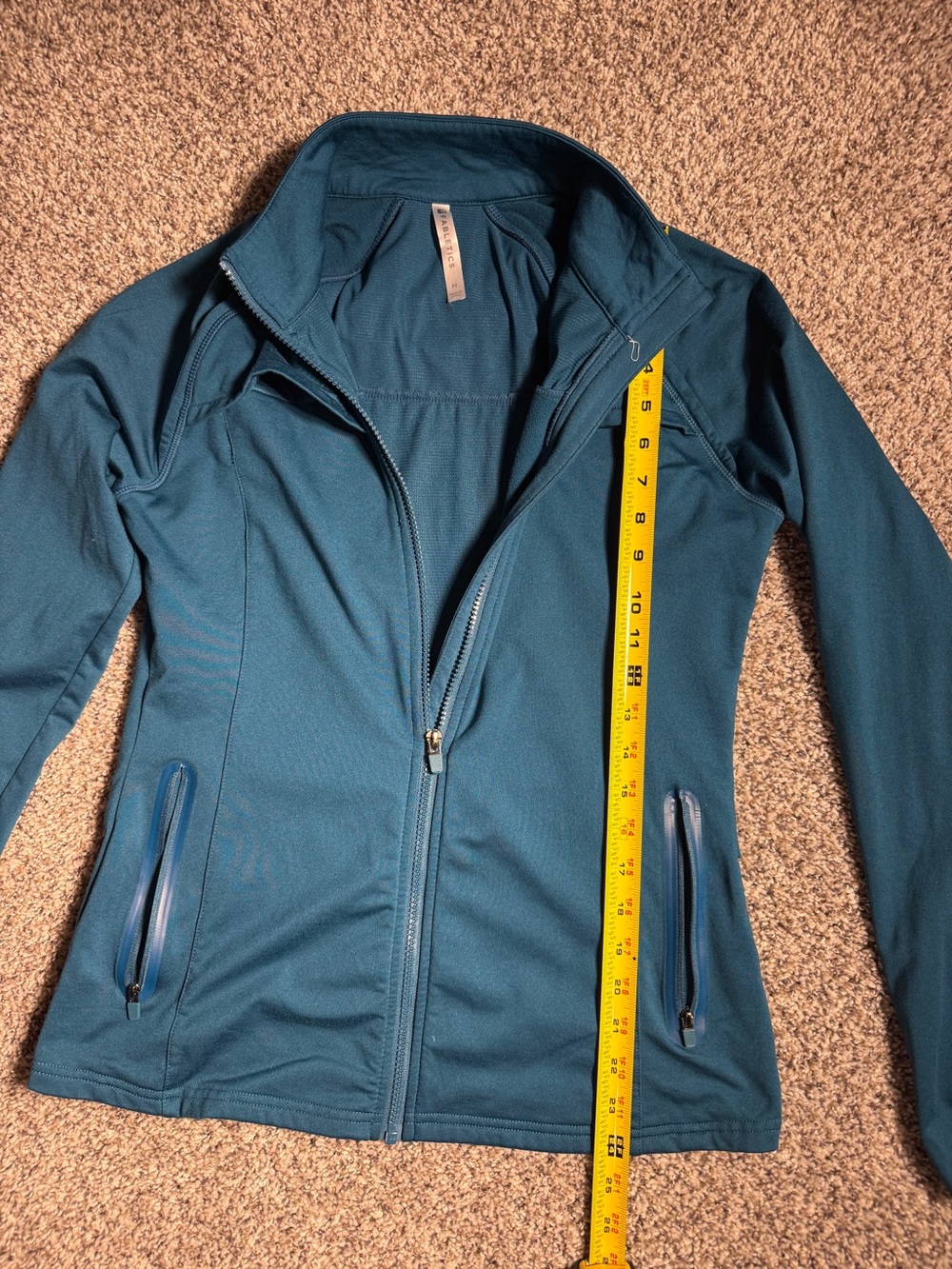 Fabletics Teal Full-Zip Utility Jacket - Picture 3 of 5